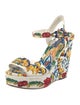Dolce & Gabbana Majolica Print Canvas Sandals
