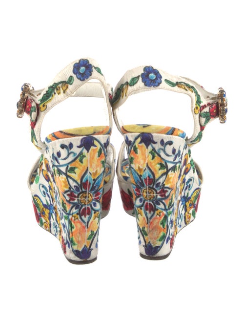 Dolce & Gabbana Majolica Print Canvas Sandals