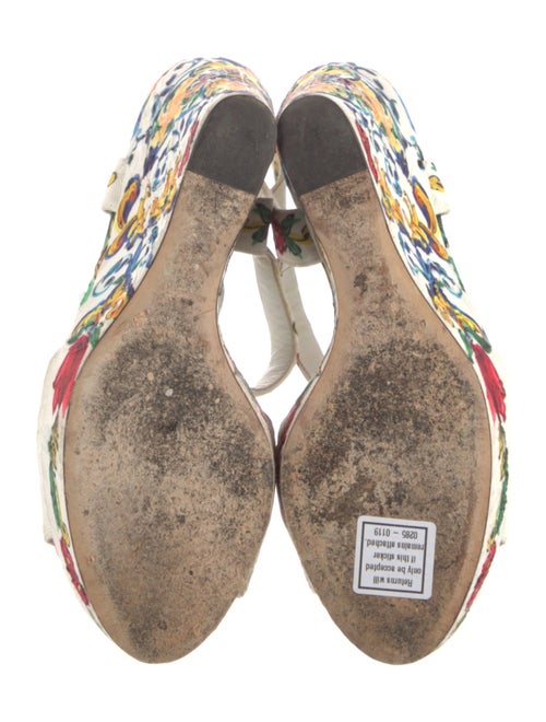 Dolce & Gabbana Majolica Print Canvas Sandals