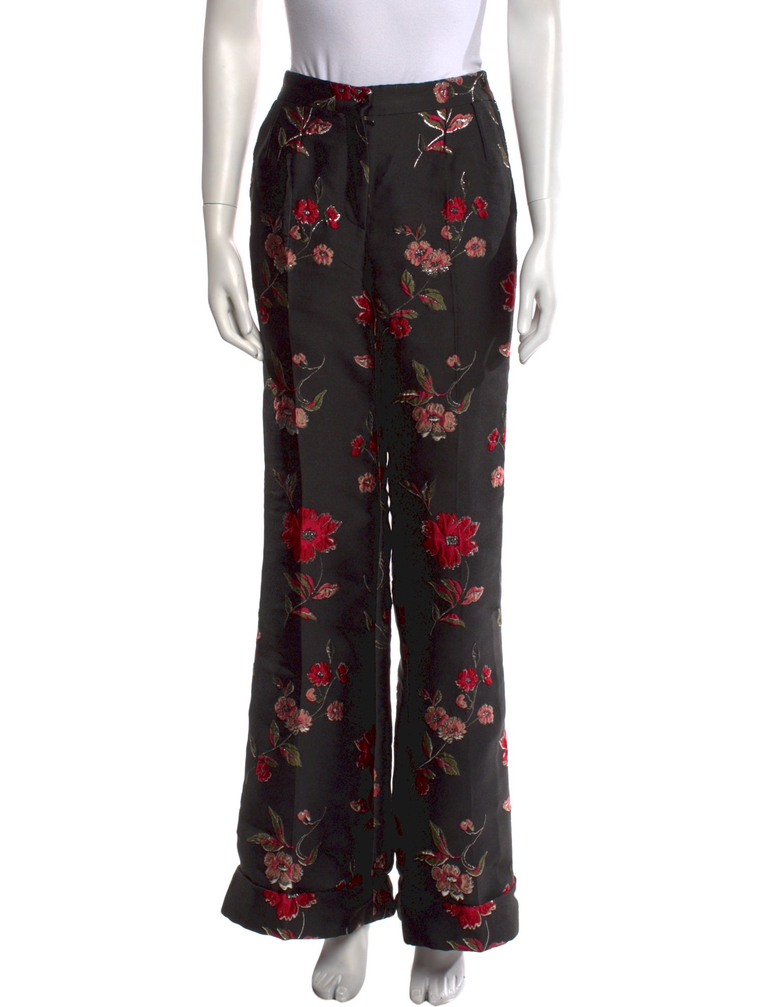 Dolce & Gabbana Floral Print Wide Leg Pants