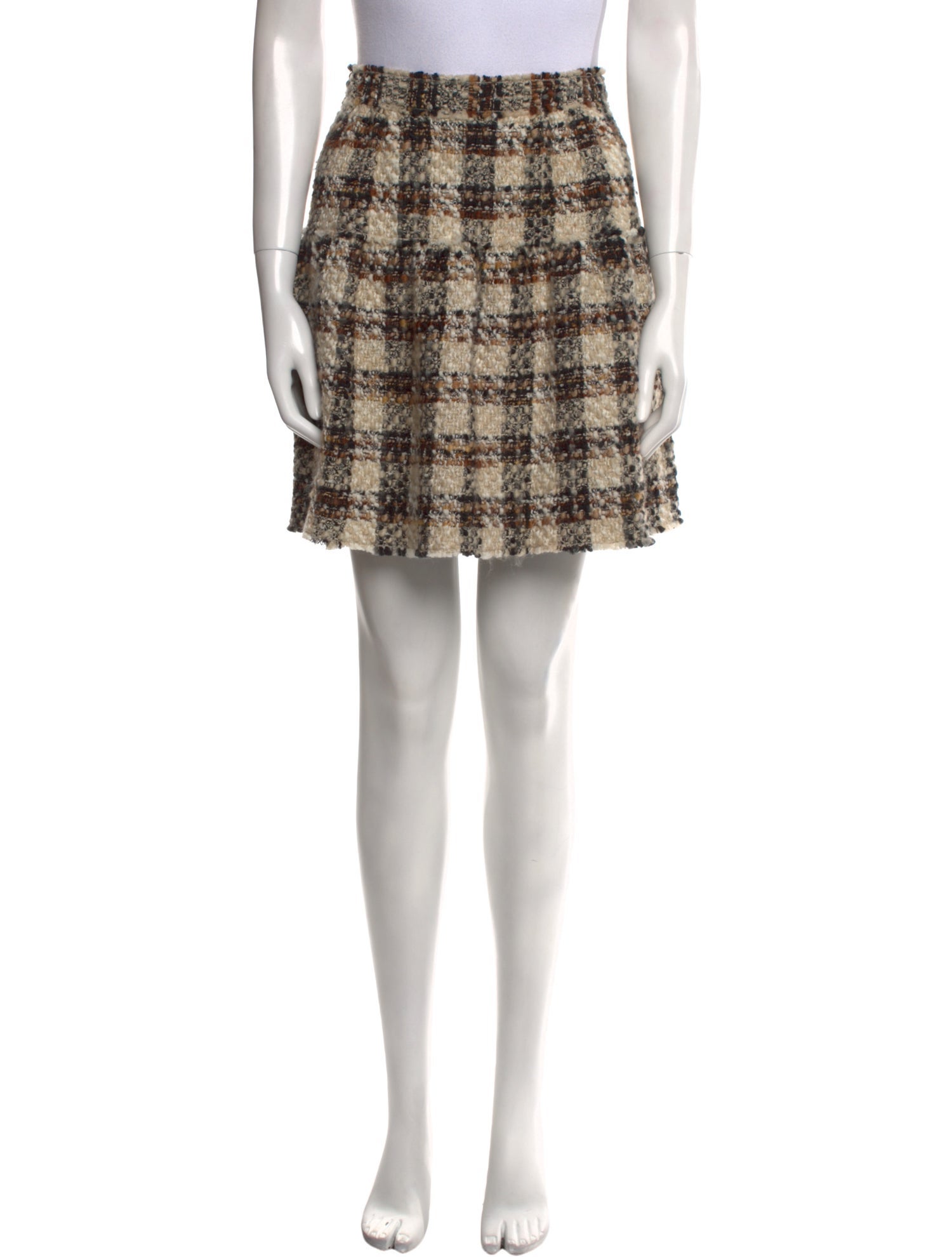Dolce & Gabbana Plaid Print Mini Skirt
