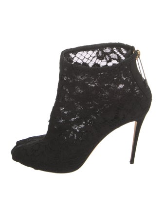 Dolce & Gabbana Lace Lace Trim Embellishment Boots
