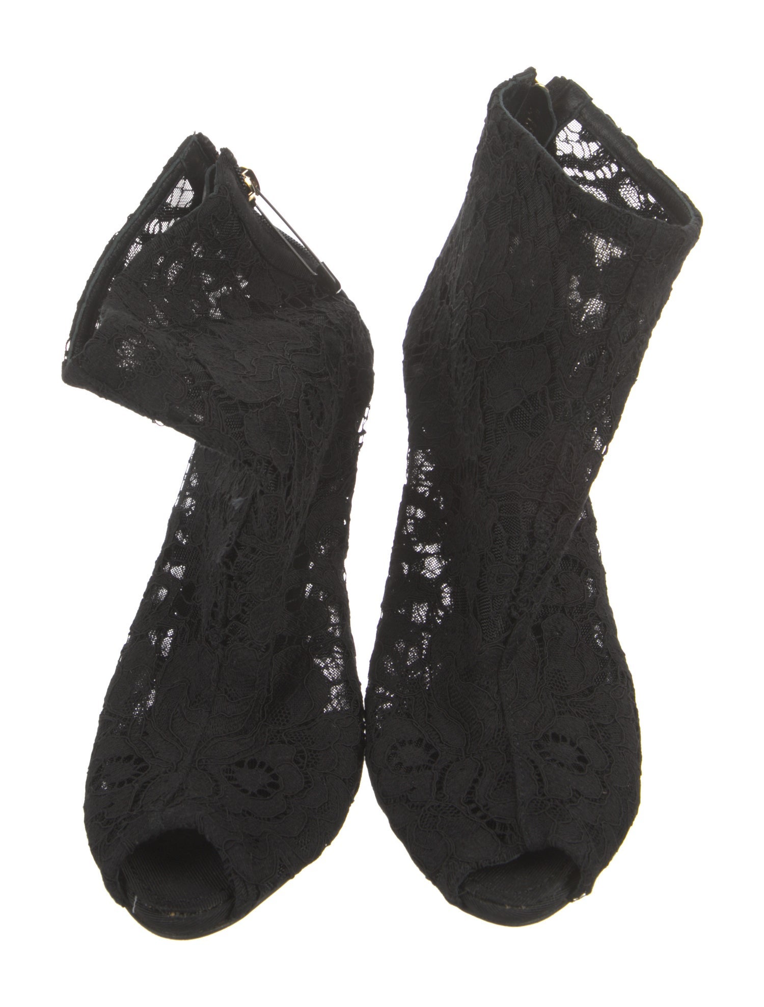 Dolce & Gabbana Lace Lace Trim Embellishment Boots