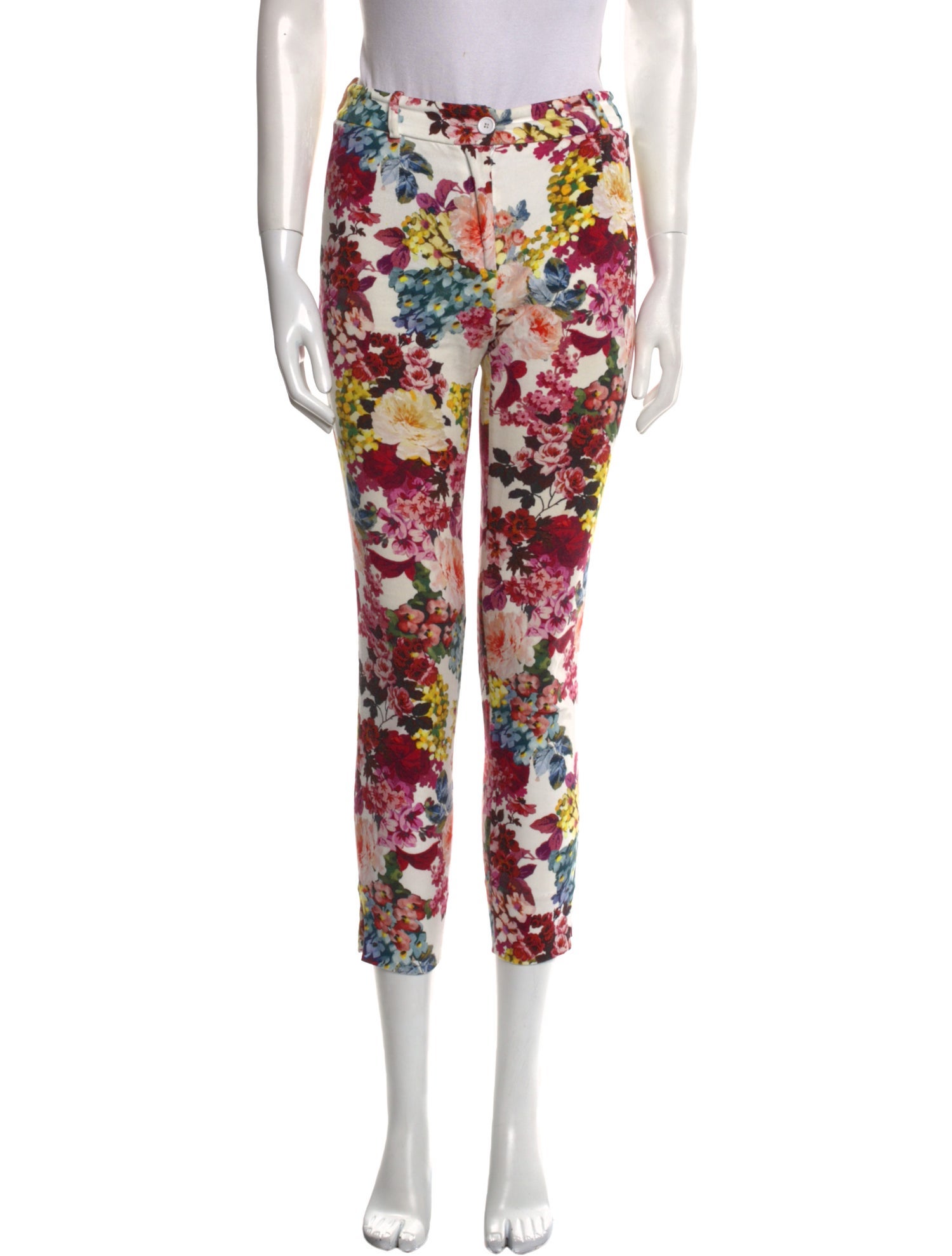 Dolce & Gabbana Floral Print Skinny Leg Pants