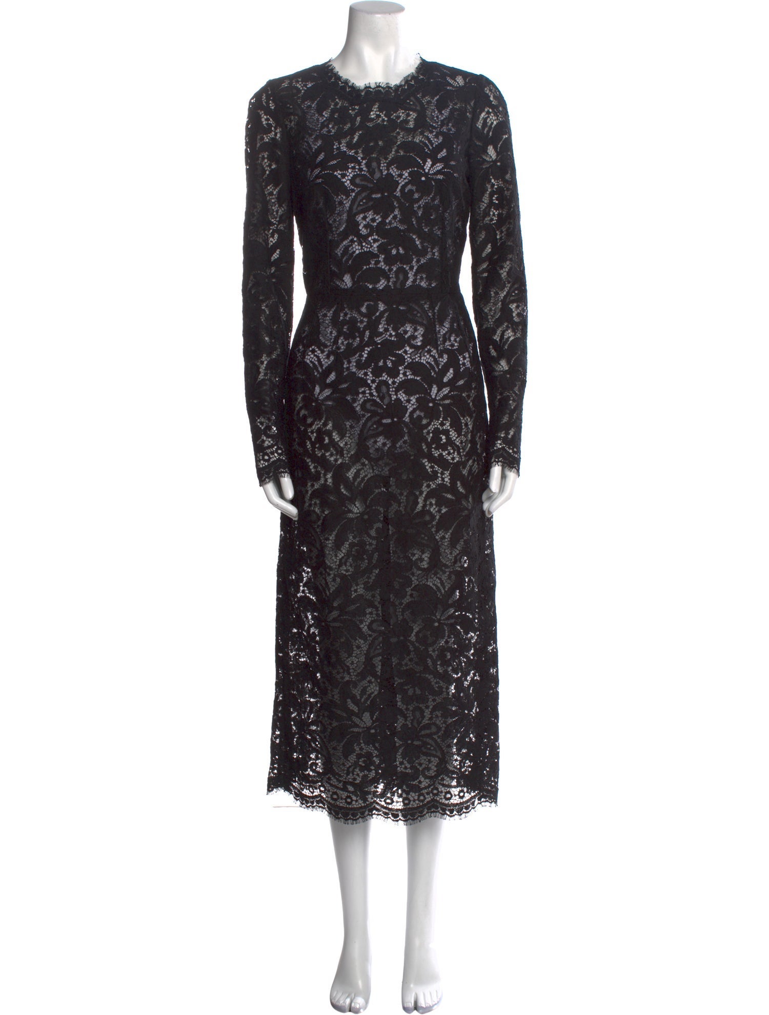 Dolce & Gabbana Lace Pattern Midi Length Dress