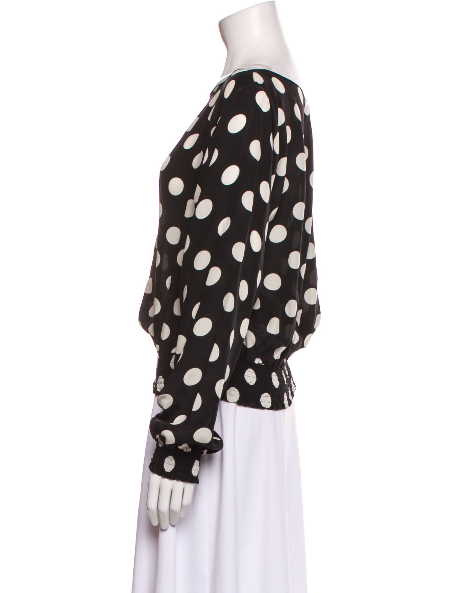 Dolce & Gabbana Silk Polka Dot Print Blouse