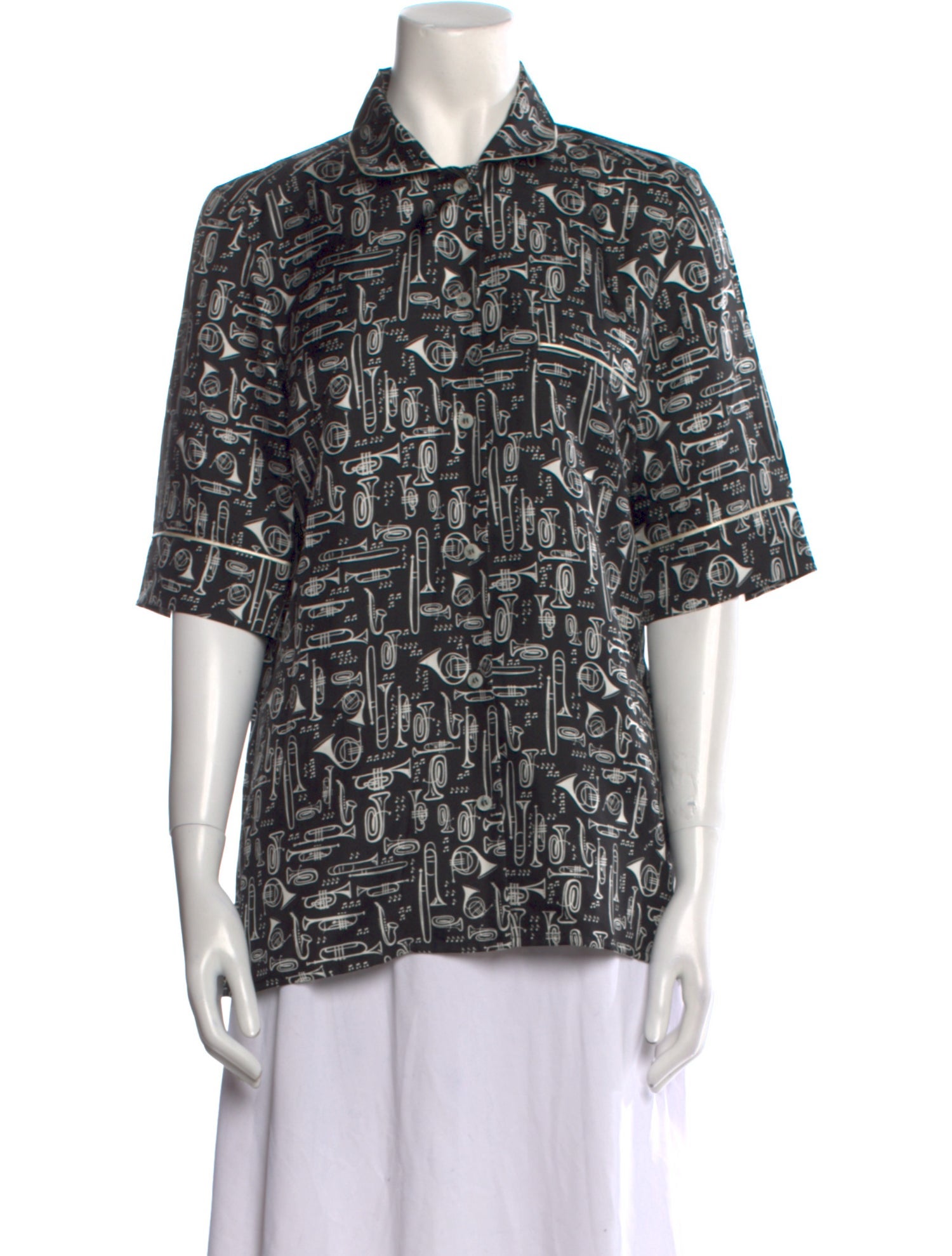 Dolce & Gabbana Silk Printed Button-Up Top