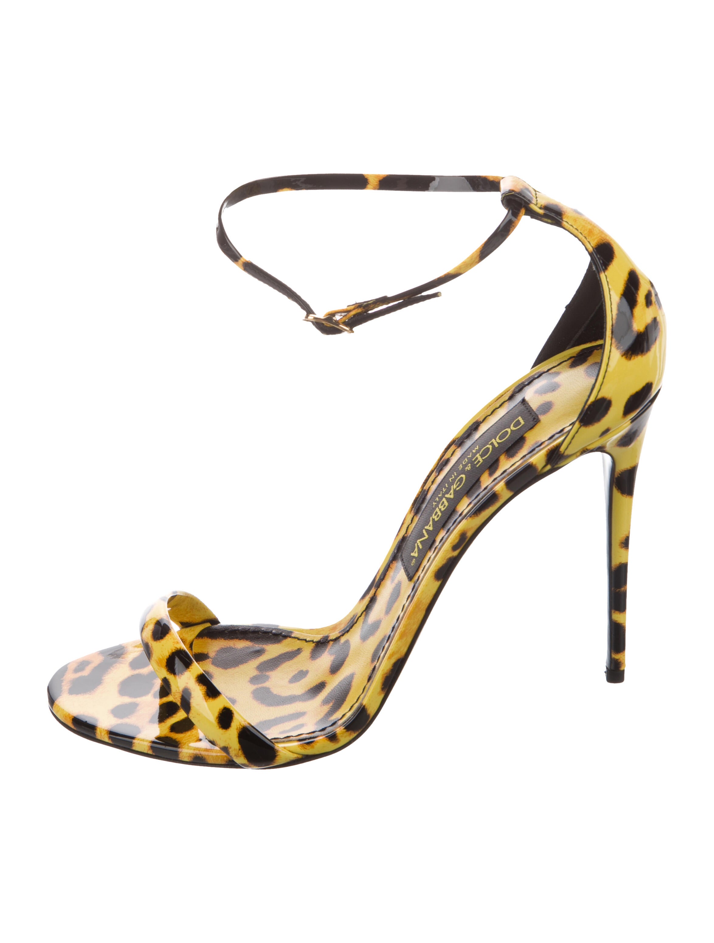 Dolce & Gabbana Patent Leather Animal Print Sandals