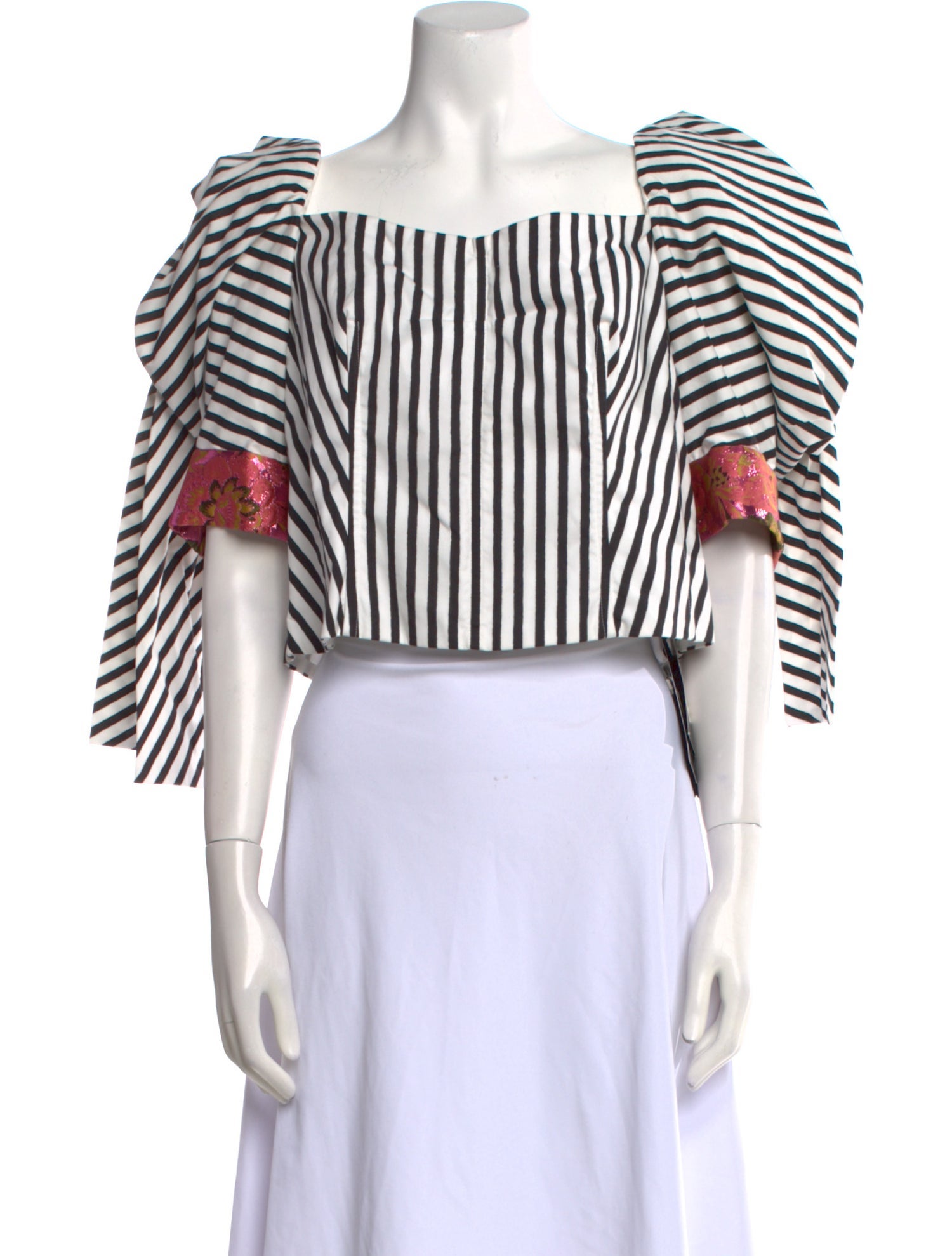 Dolce & Gabbana Striped Square Neckline Crop Top w/ Tags