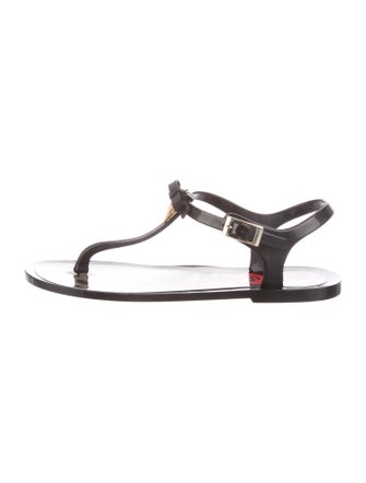 Dolce & Gabbana Rubber T-Strap Sandals
