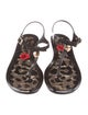 Dolce & Gabbana Rubber T-Strap Sandals