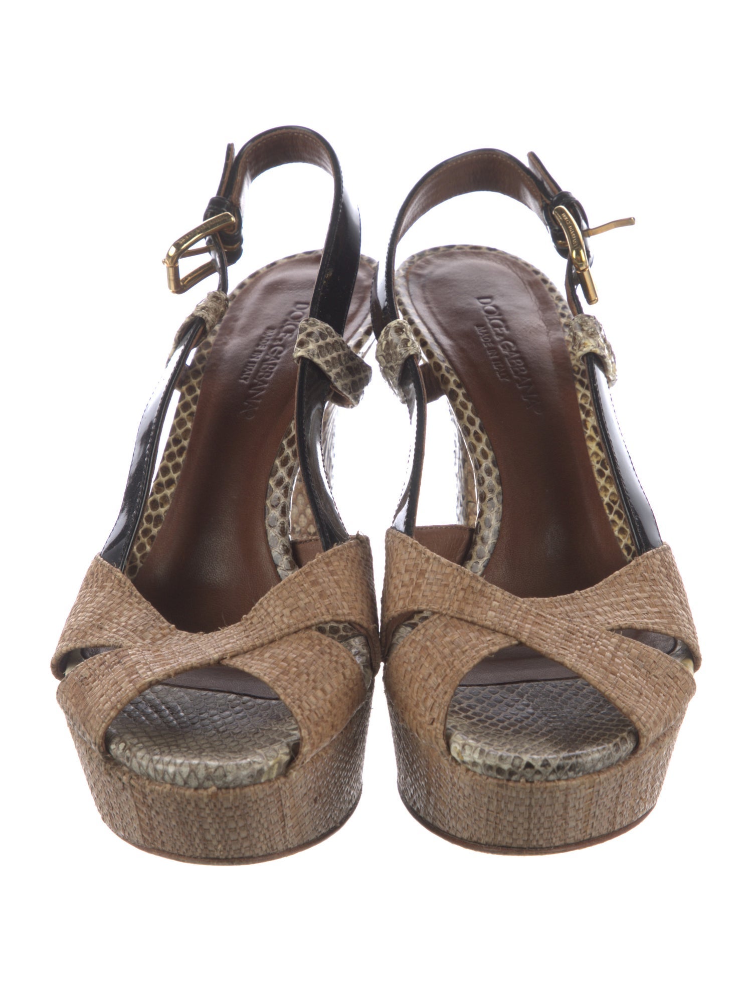 Dolce & Gabbana Patent Leather Animal Print Espadrilles