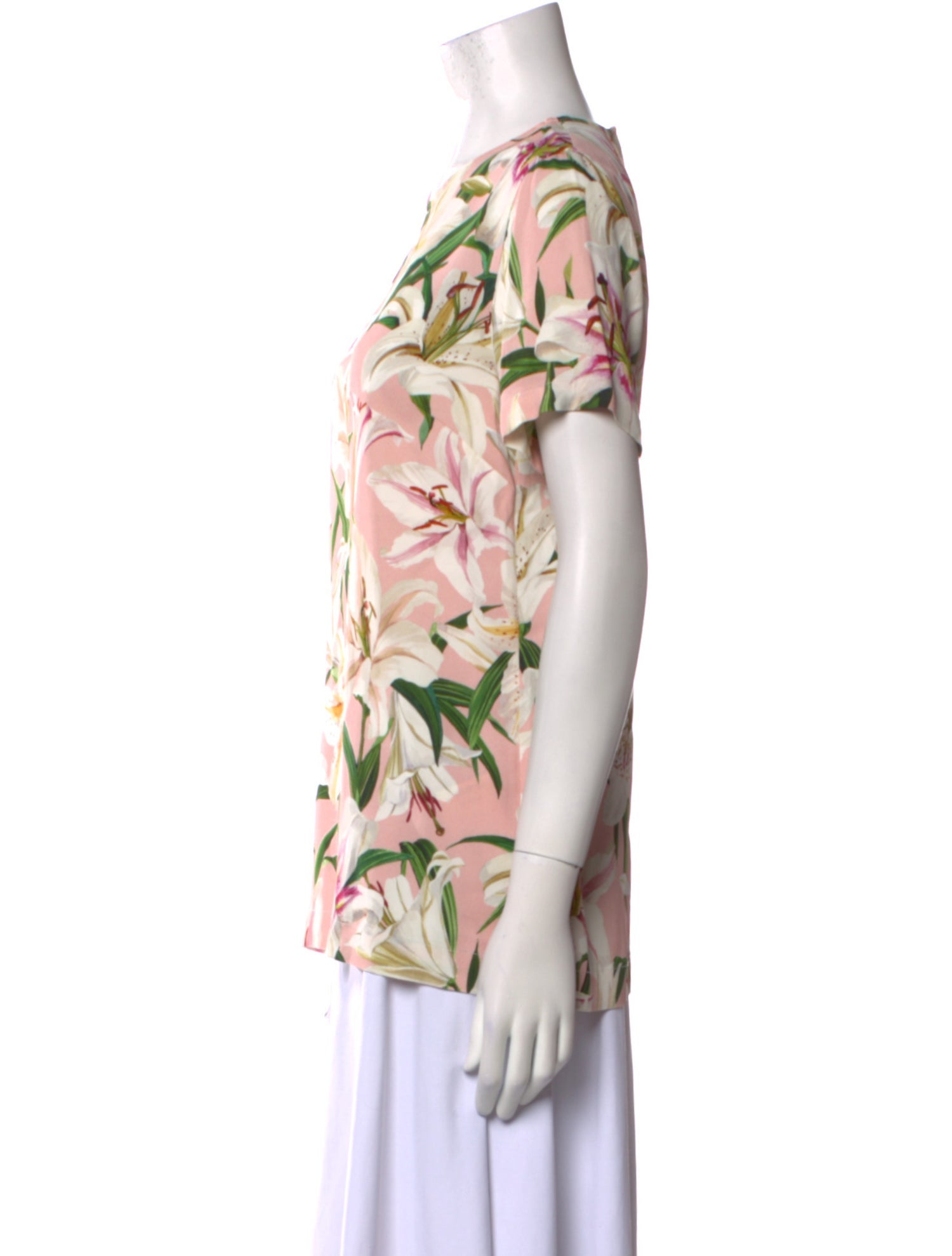 Dolce & Gabbana Floral Print Scoop Neck T-Shirt