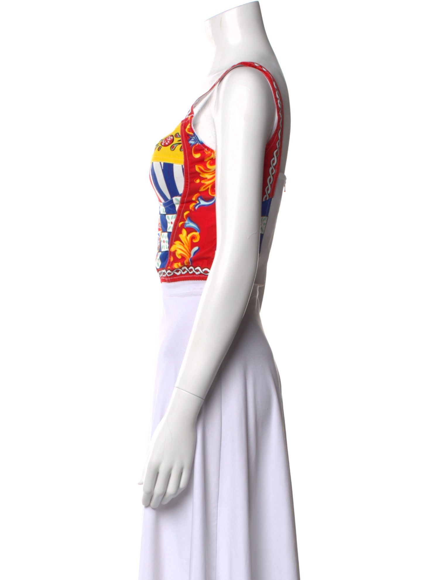 Dolce & Gabbana Printed Square Neckline Crop Top