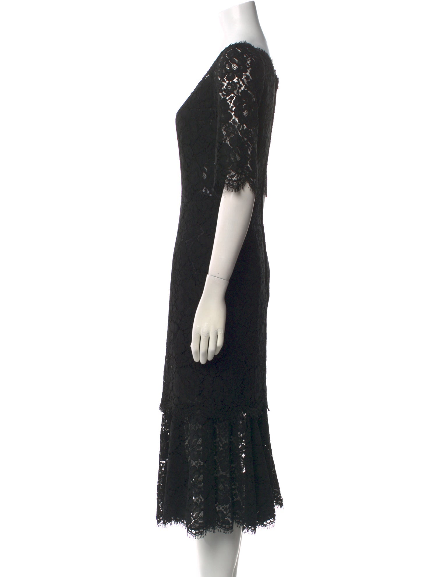 Dolce & Gabbana Lace Pattern Midi Length Dress