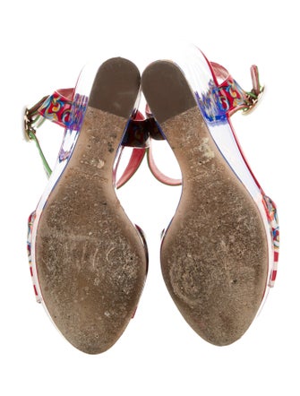 Dolce & Gabbana Carretto Print Patent Leather Sandals