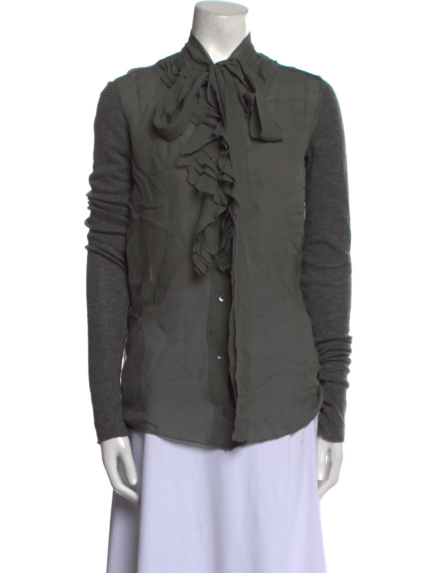 Dolce & Gabbana Silk Long Sleeve Button-Up Top