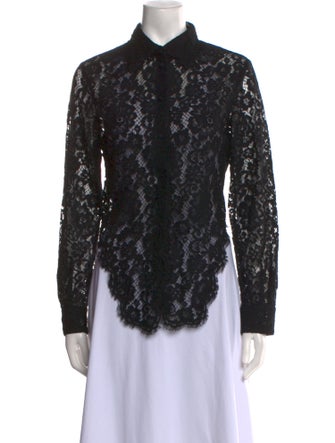 Dolce & Gabbana Lace Pattern Long Sleeve Button-Up Top