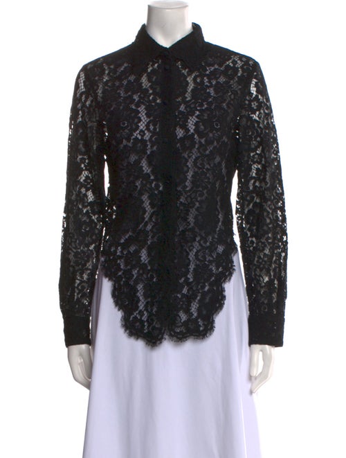 Dolce & Gabbana Lace Pattern Long Sleeve Button-Up Top