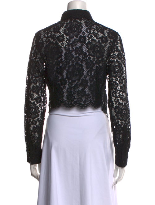 Dolce & Gabbana Lace Pattern Long Sleeve Button-Up Top