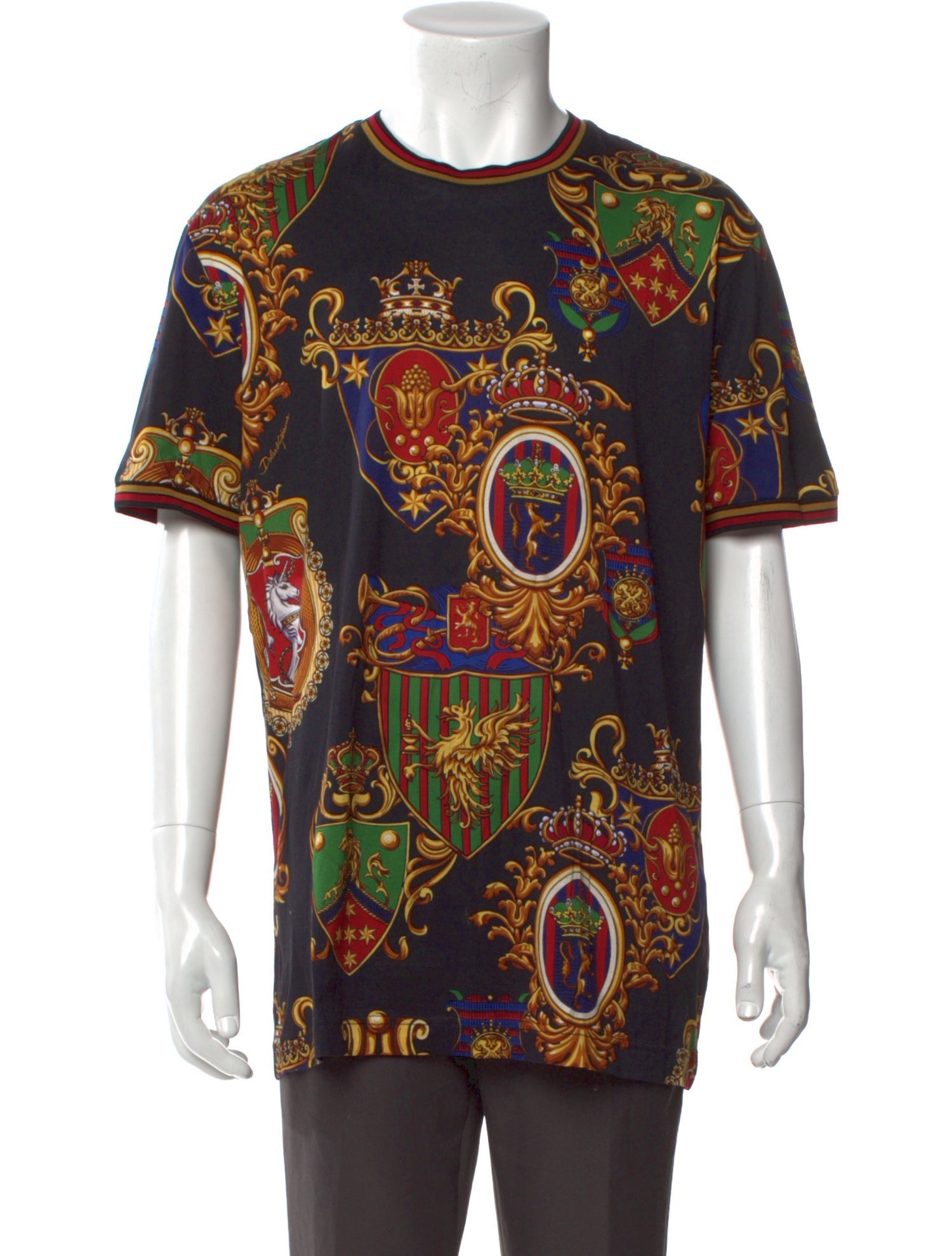 Dolce & Gabbana Majolica Print Crew Neck T-Shirt