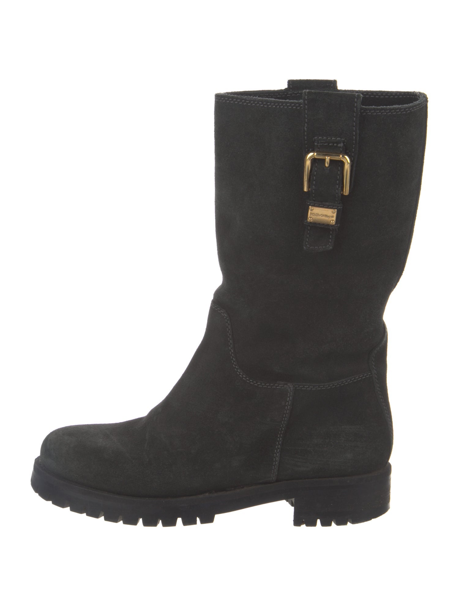Dolce & Gabbana Suede Moto Boots