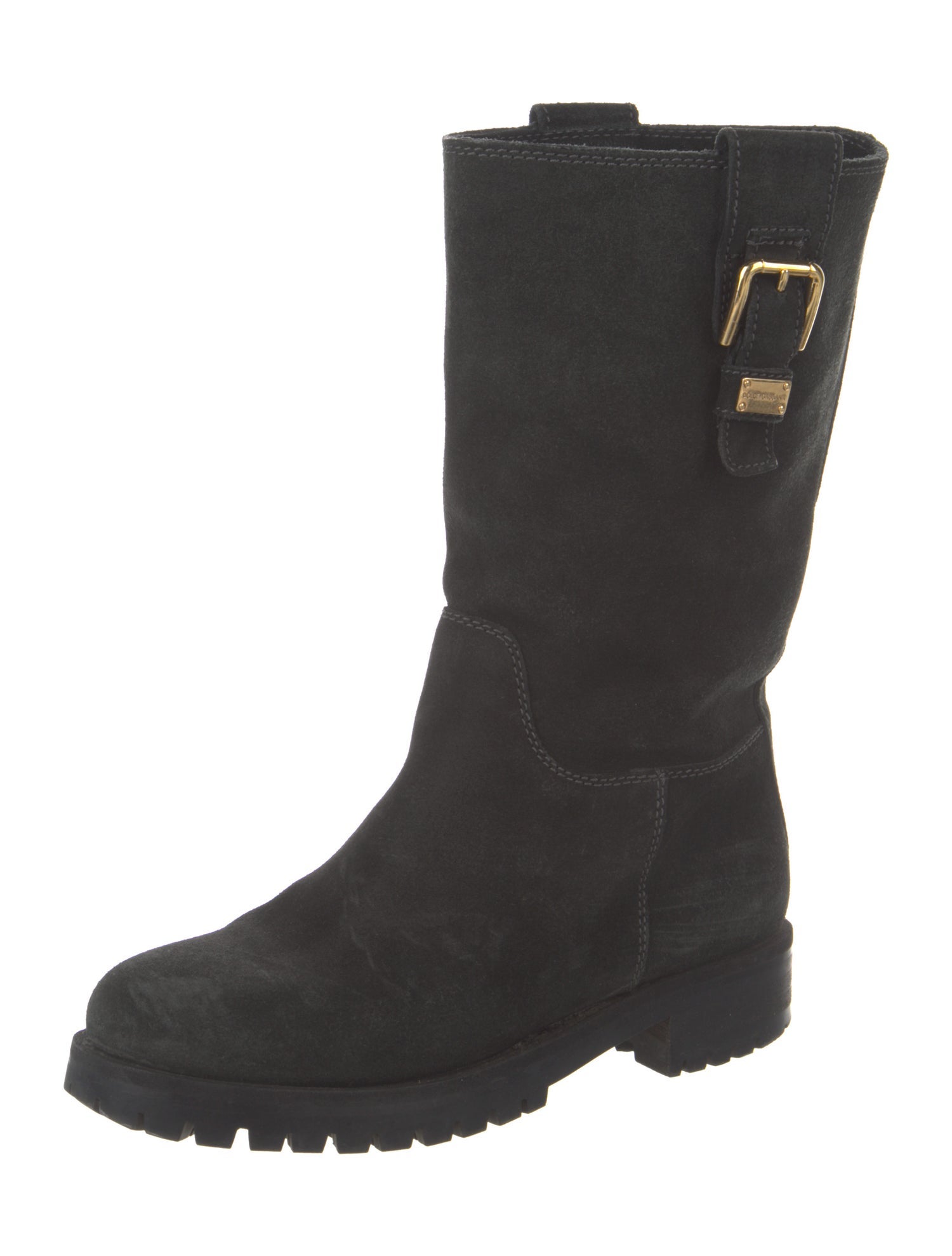 Dolce & Gabbana Suede Moto Boots