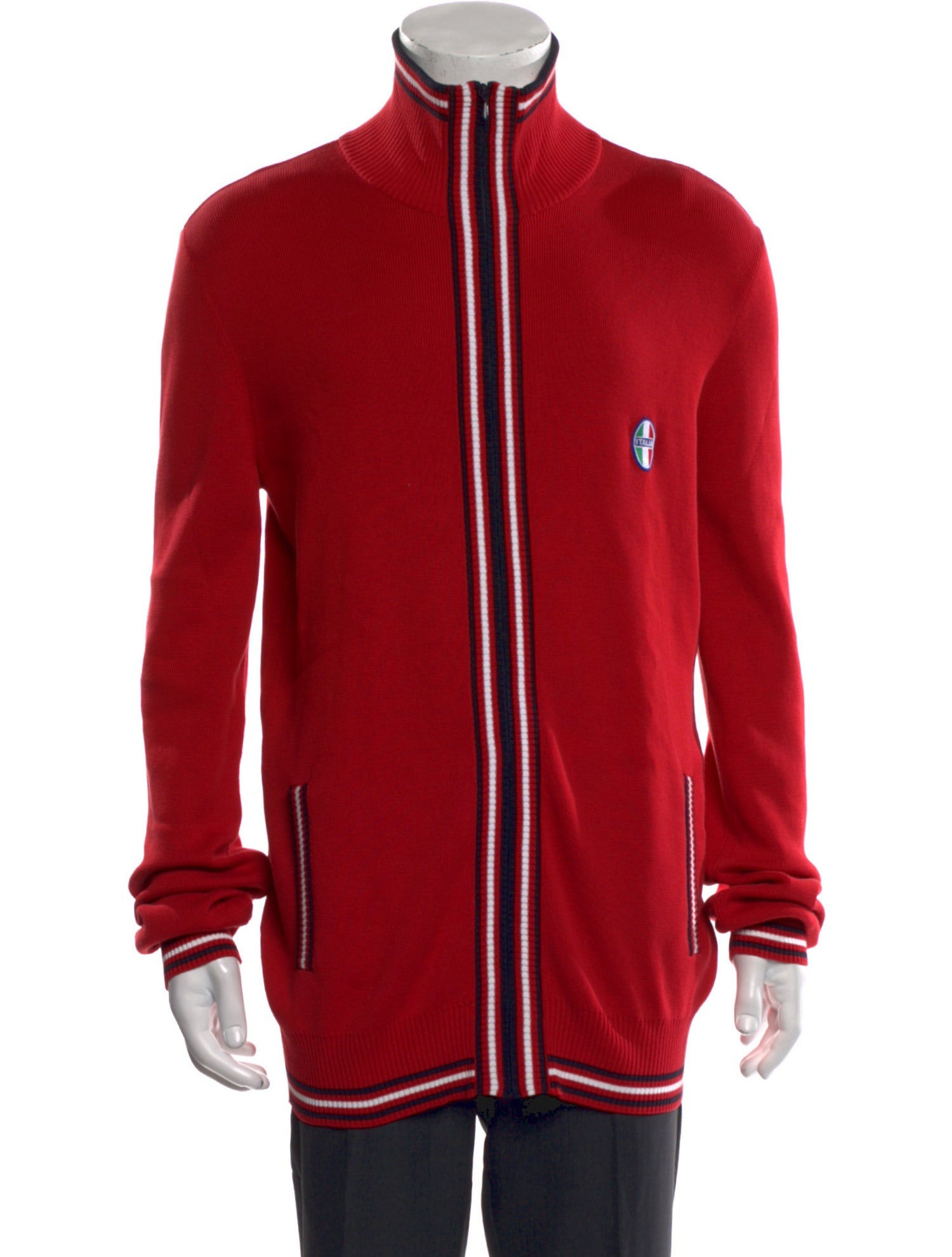 Dolce & Gabbana Striped Turtleneck Cardigan