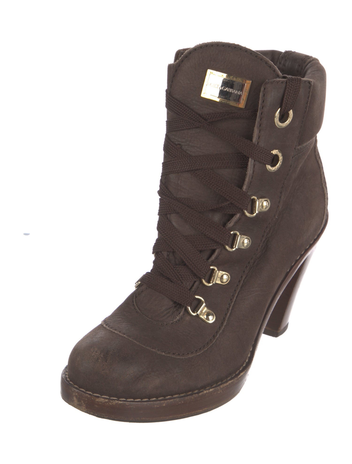 Dolce & Gabbana Nubuck Lace-Up Boots
