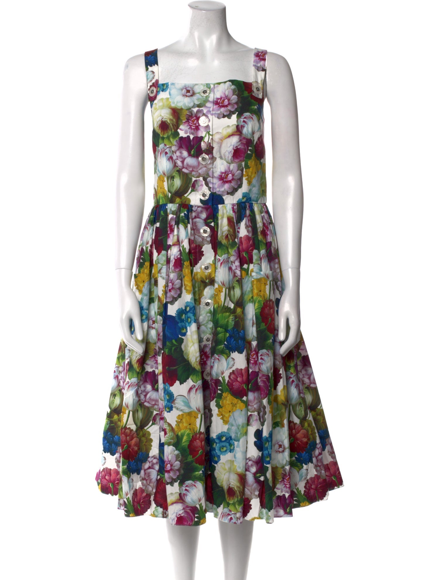 Dolce & Gabbana Floral Print Midi Length Dress