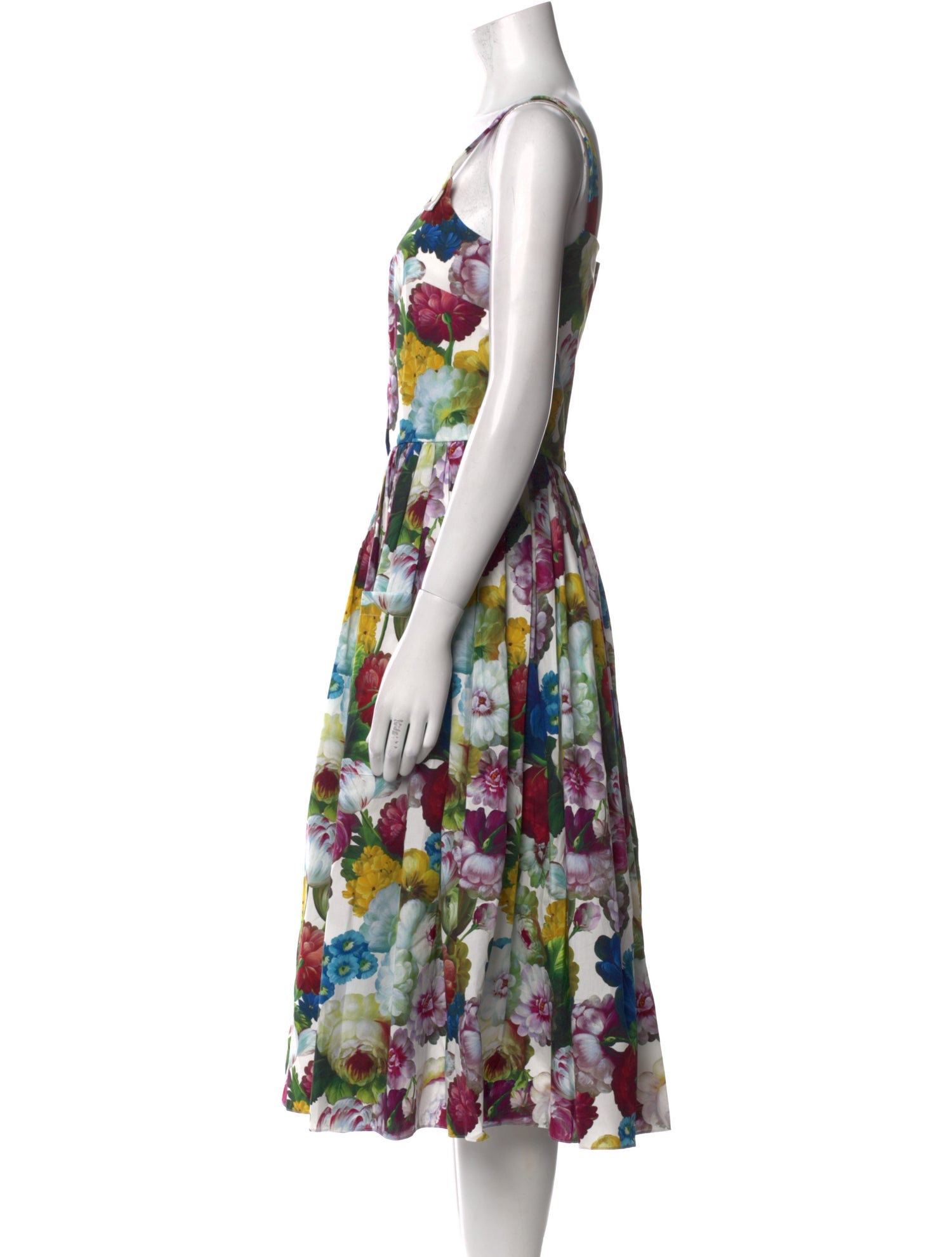 Dolce & Gabbana Floral Print Midi Length Dress
