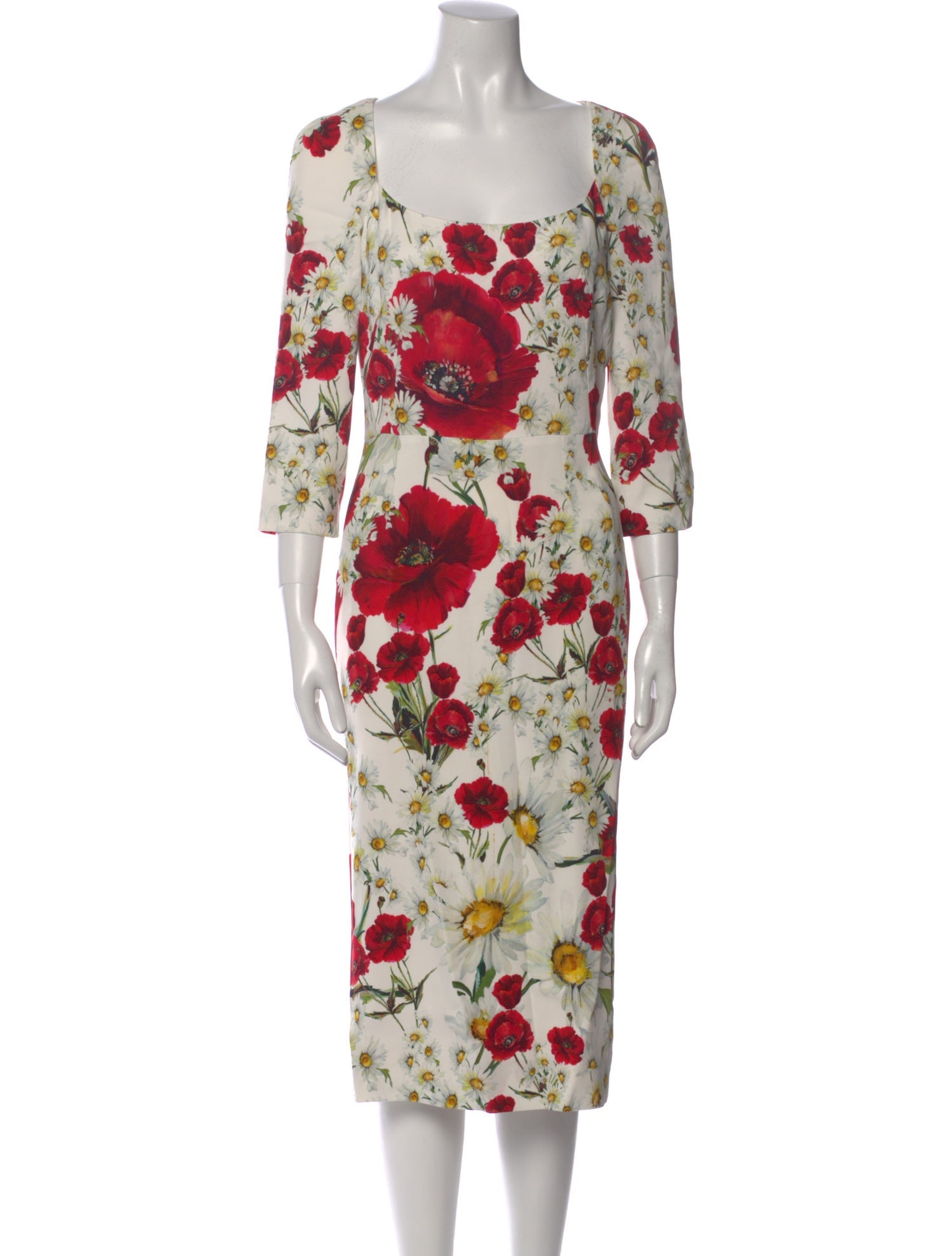 Dolce & Gabbana Floral Print Midi Length Dress