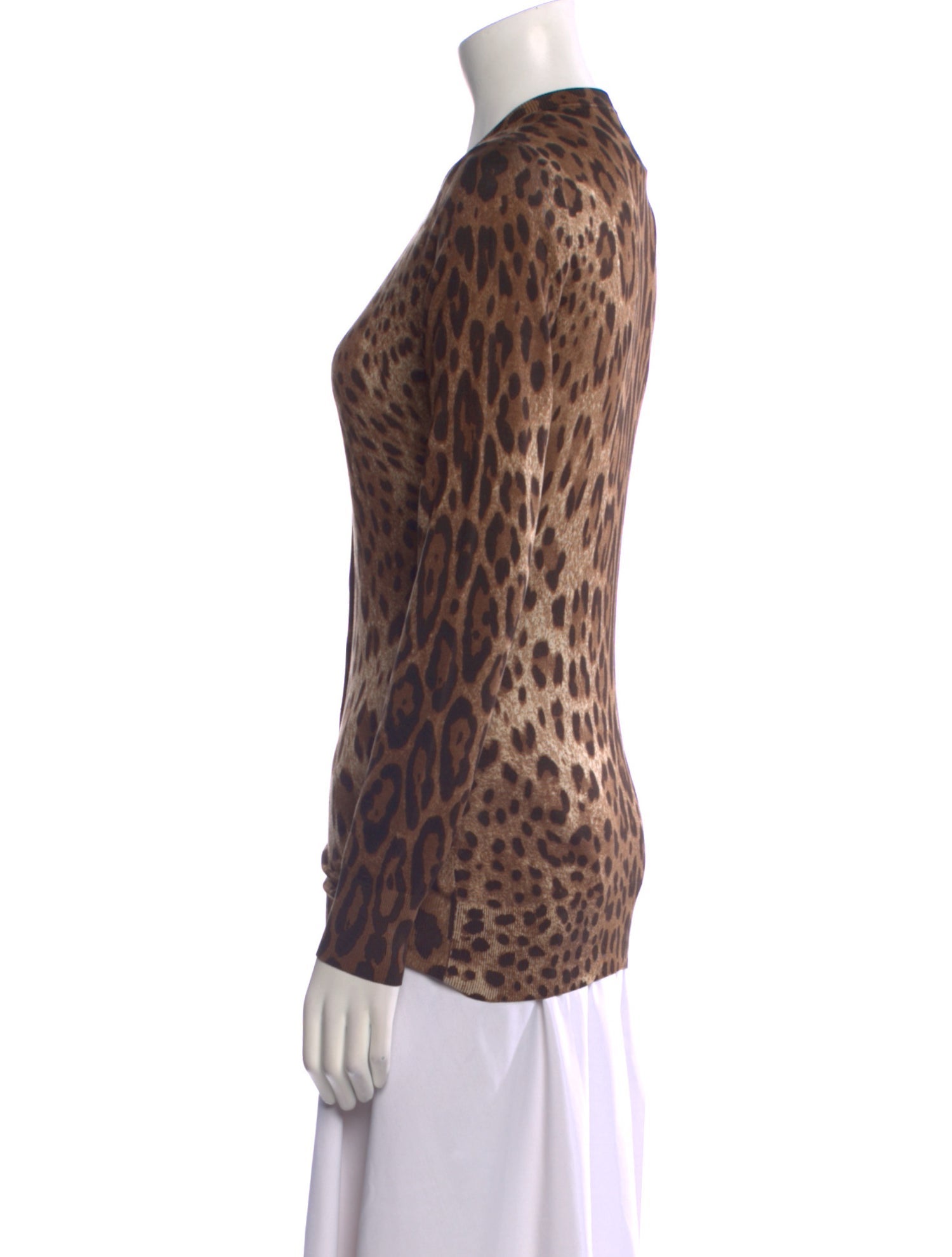 Dolce & Gabbana Silk Animal Print Sweater