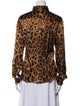 Dolce & Gabbana Silk Animal Print Button-Up Top