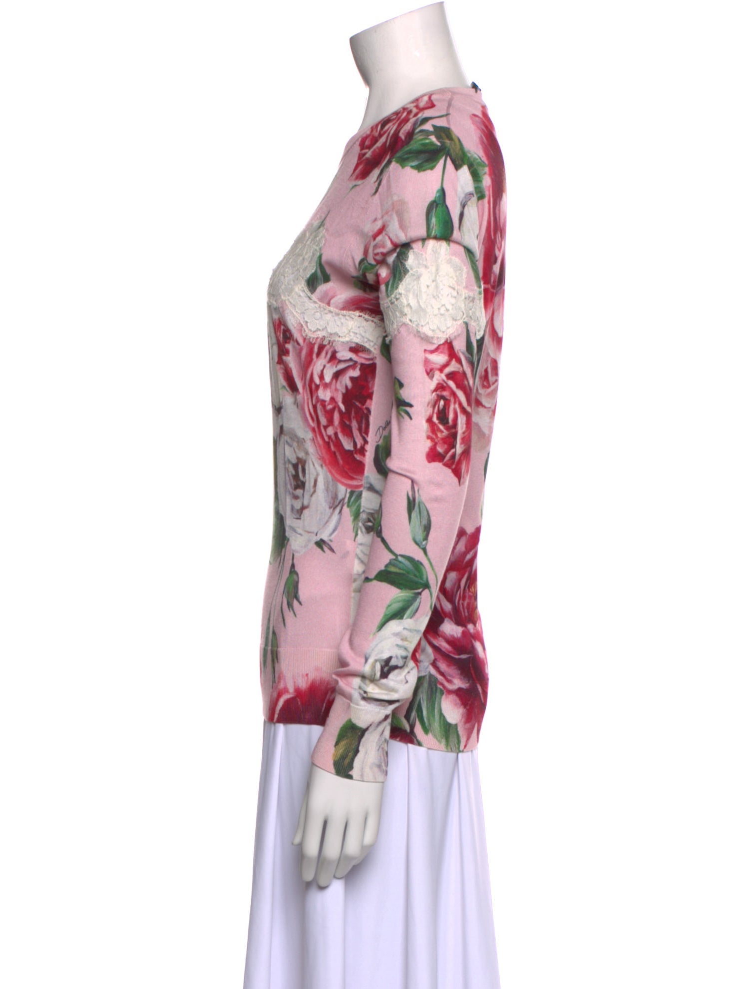 Dolce & Gabbana Silk Floral Print Sweater