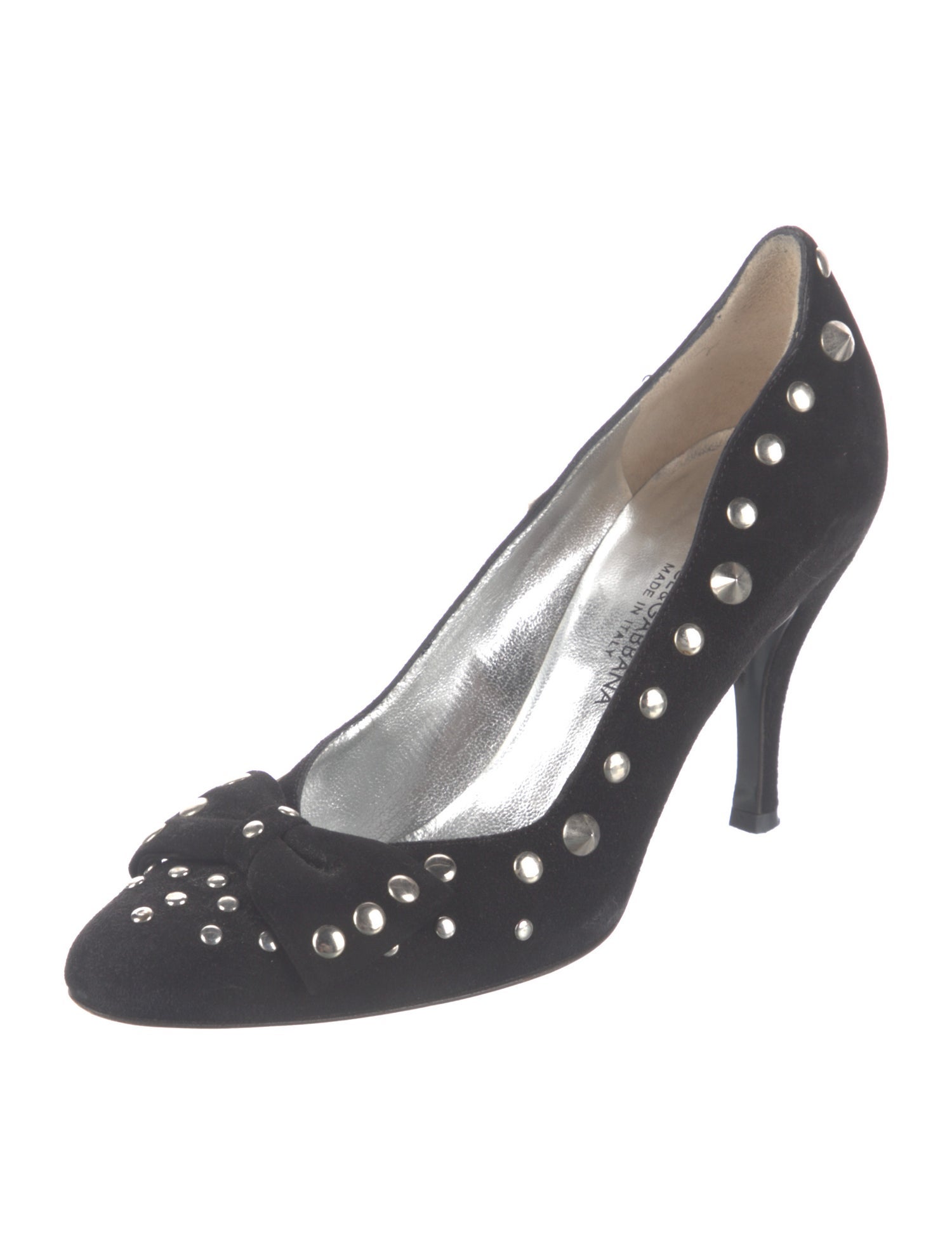 Dolce & Gabbana Spike Accents Suede Pumps