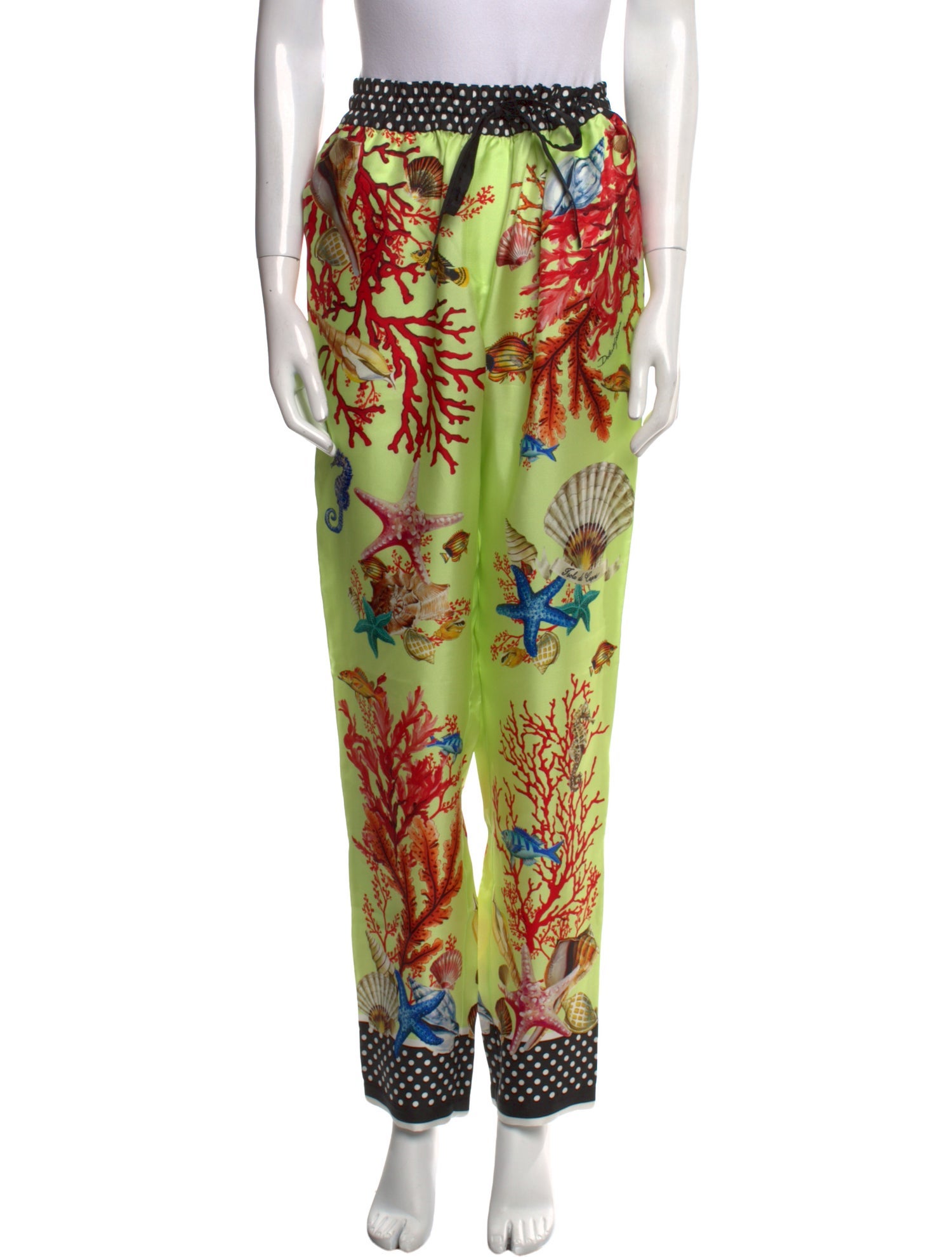 Dolce & Gabbana Silk Straight Leg Pants