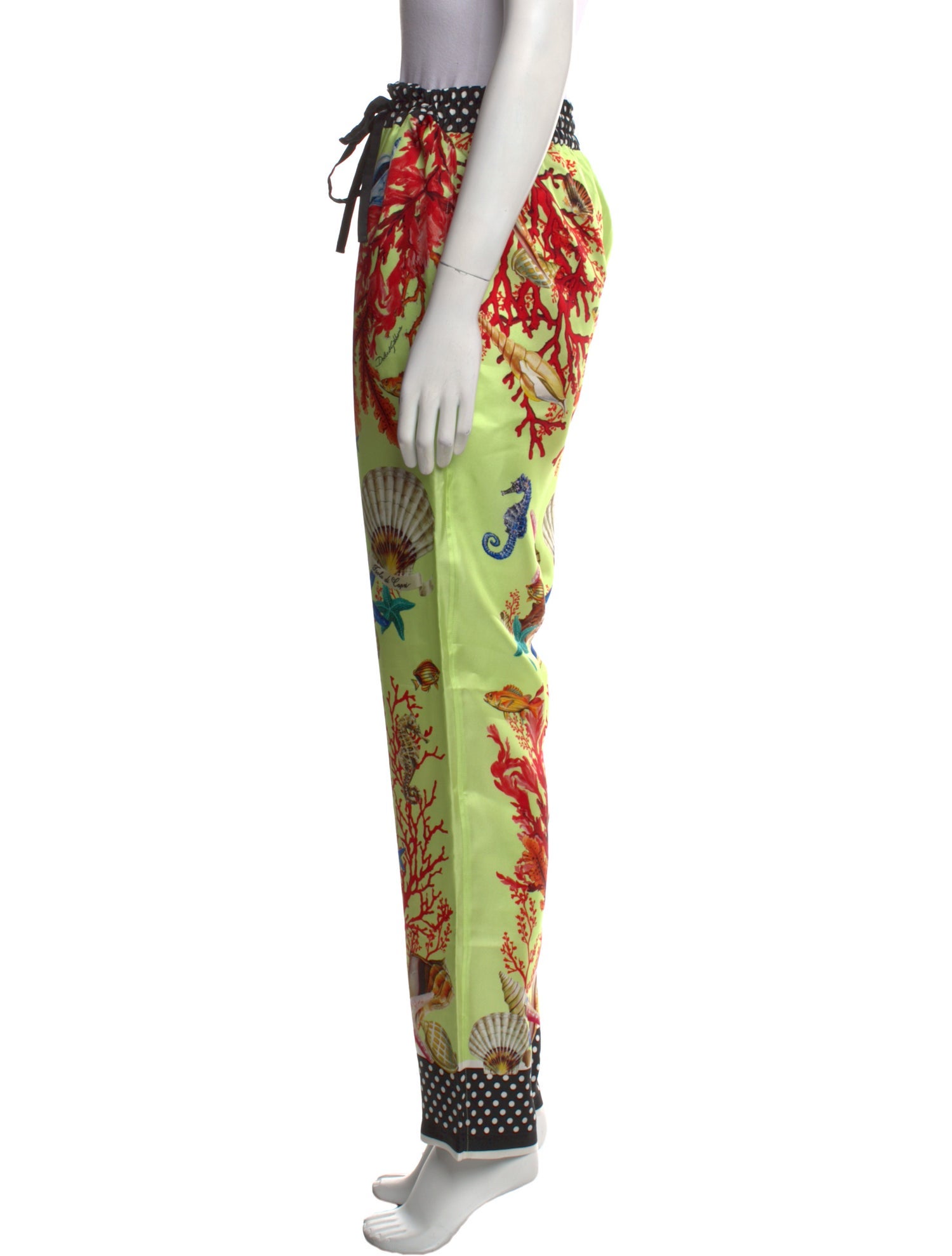 Dolce & Gabbana Silk Straight Leg Pants