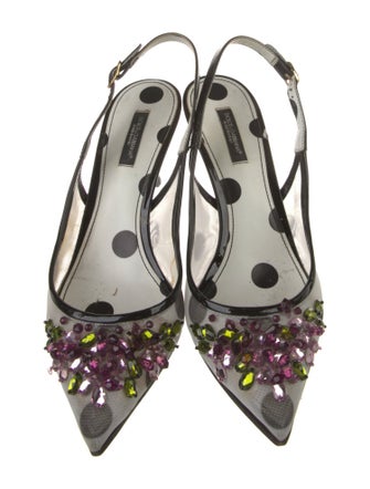 Dolce & Gabbana Mesh Mesh Accents Slingback Pumps