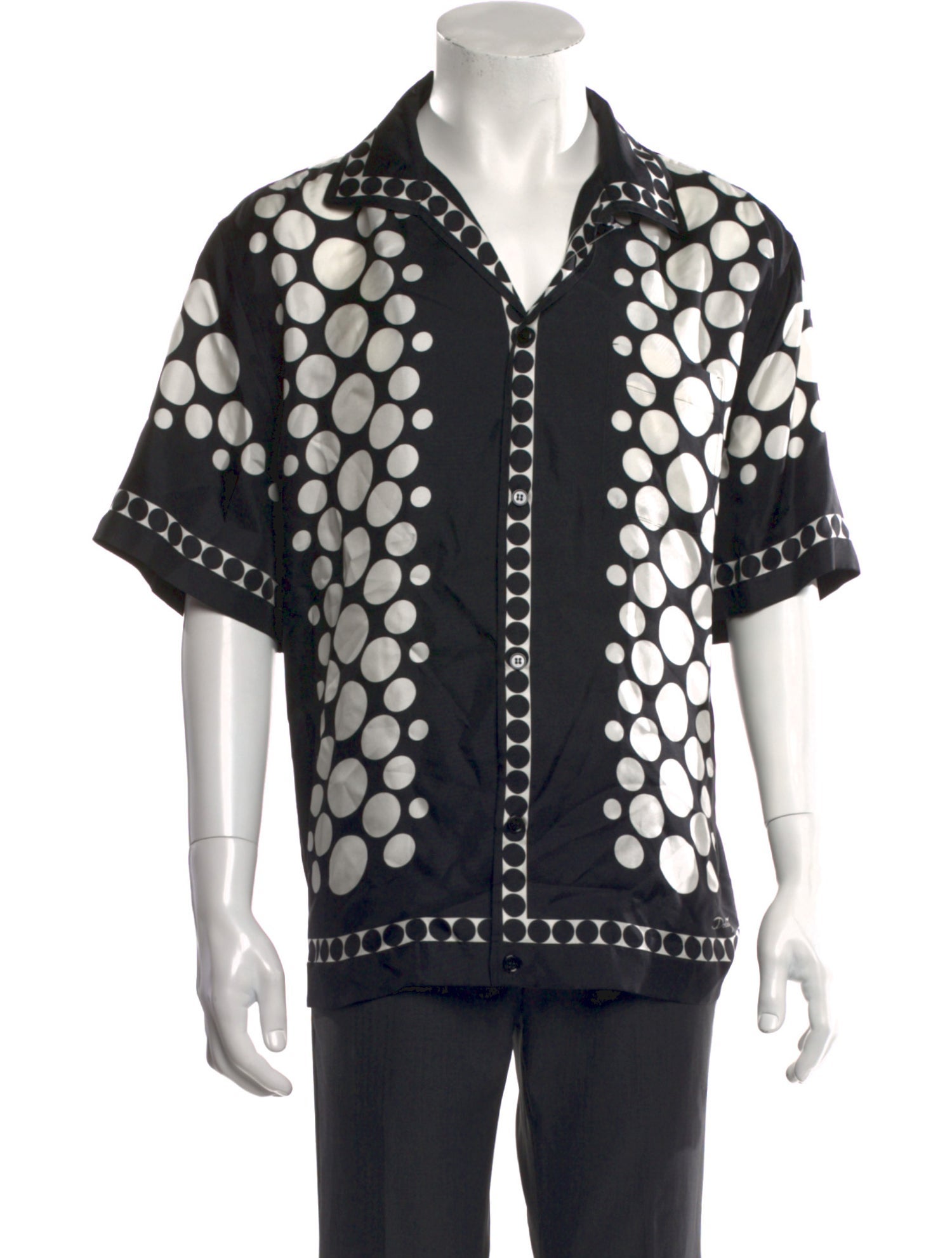 Dolce & Gabbana Polka Dot Print Three-Quarter Sleeve Shirt