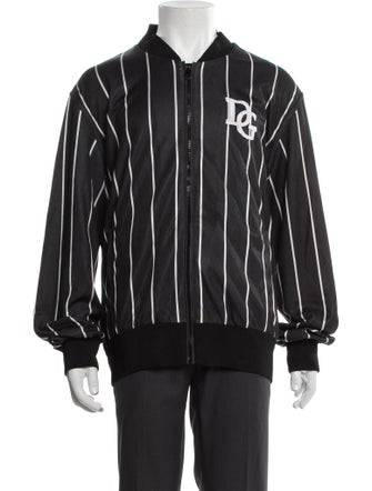 Dolce & Gabbana Signature Logo Striped Windbreaker