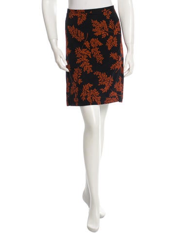 Dolce & Gabbana Leaf Print Knee-Length Skirt