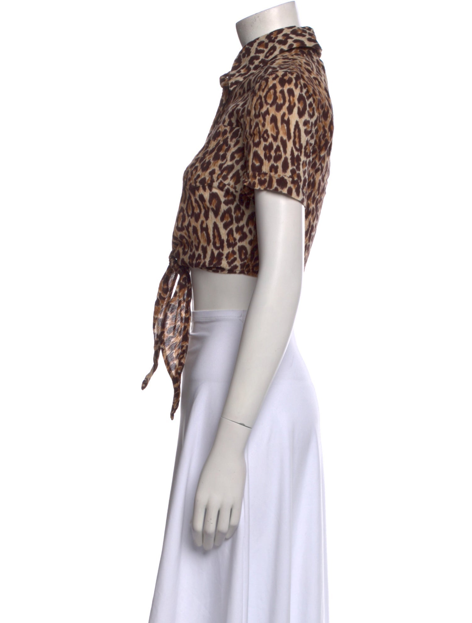 Dolce & Gabbana Animal Print Short Sleeve Crop Top