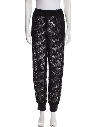 Dolce & Gabbana Lace Pattern Studded Accents Sweatpants