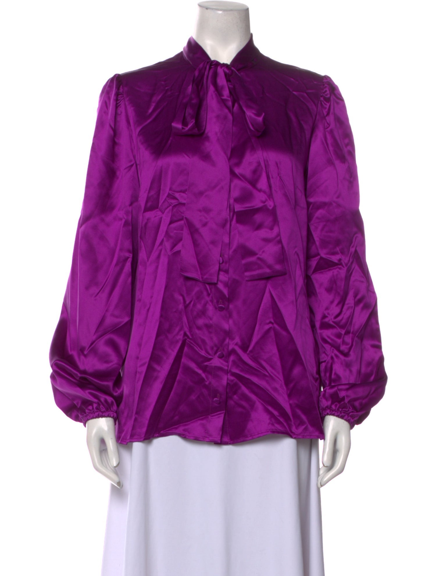 Dolce & Gabbana Silk Mock Neck Blouse