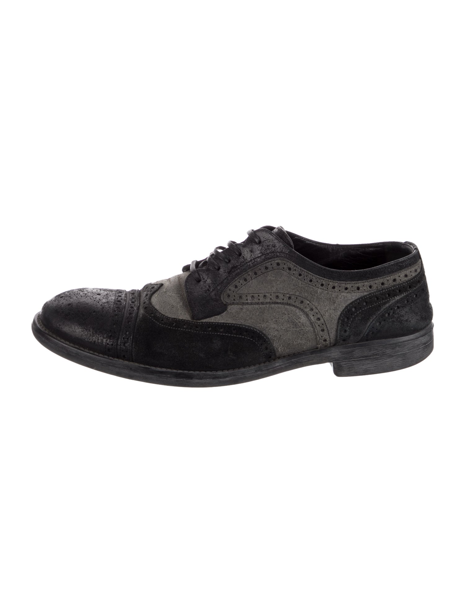 Dolce & Gabbana Suede Colorblock Pattern Brogues