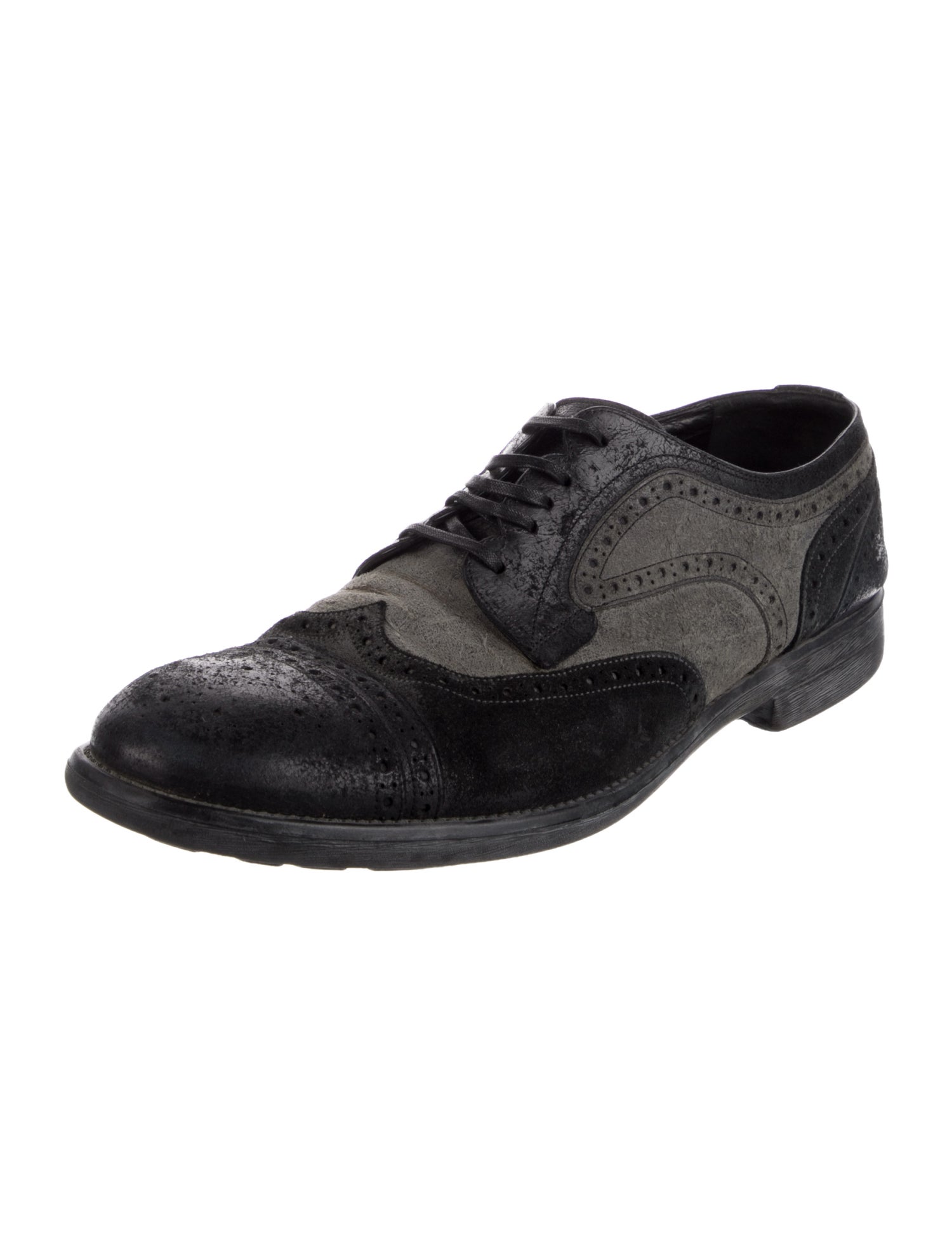 Dolce & Gabbana Suede Colorblock Pattern Brogues