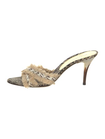 Dolce & Gabbana Snakeskin Animal Print Slides