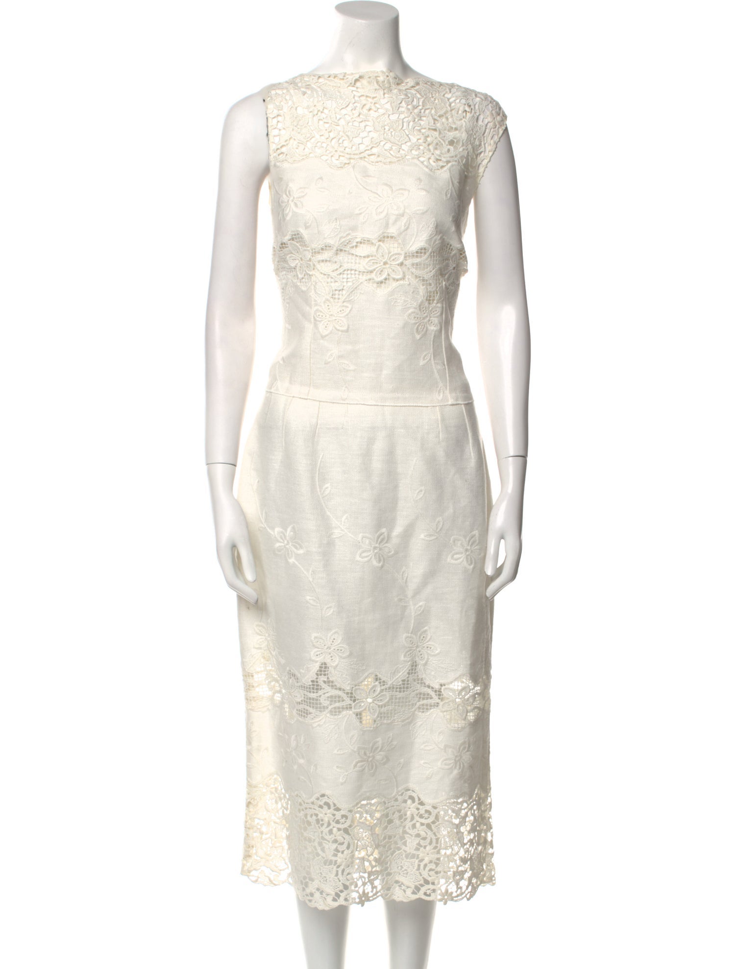 Dolce & Gabbana Scoop Neck Midi Length Dress