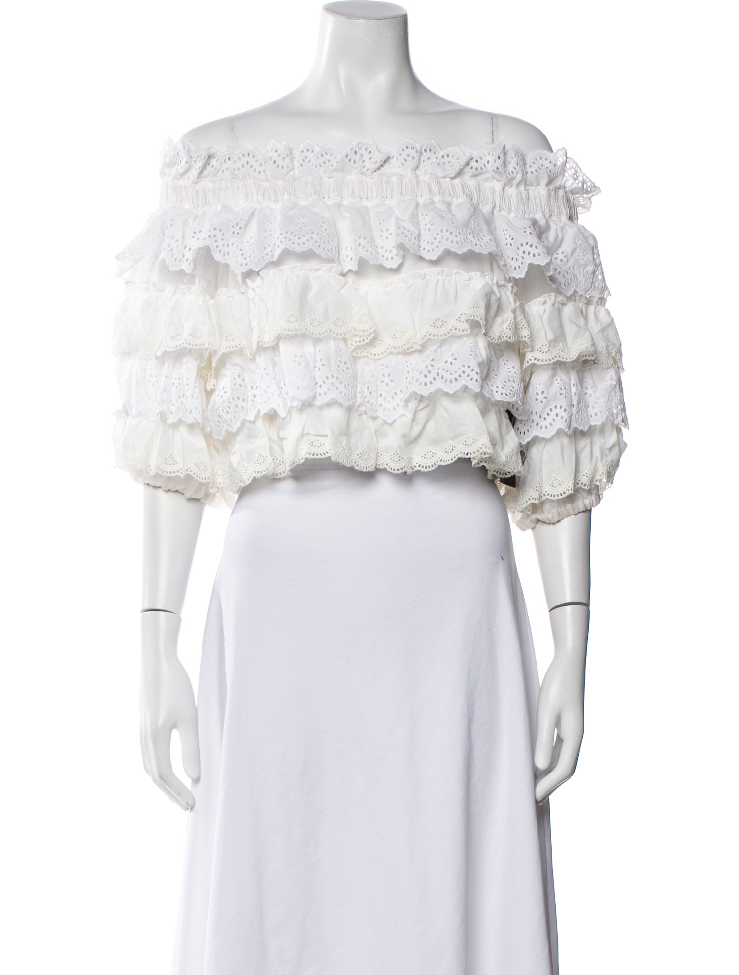 Dolce & Gabbana Silk Lace Pattern Crop Top